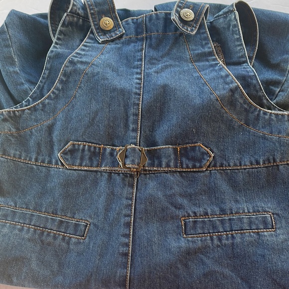 Button up blue Jean overalls - Picture 2 of 8